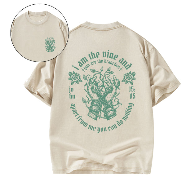 I Am The True Vine Christian Washed T-Shirt