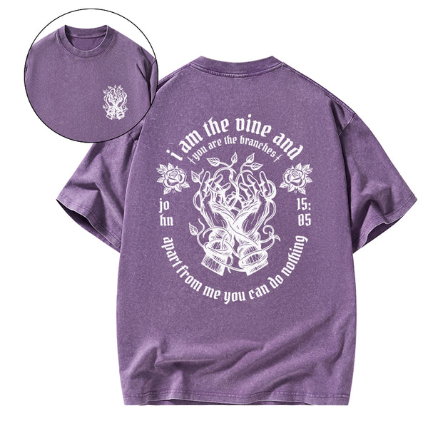 I Am The True Vine Christian Washed T-Shirt