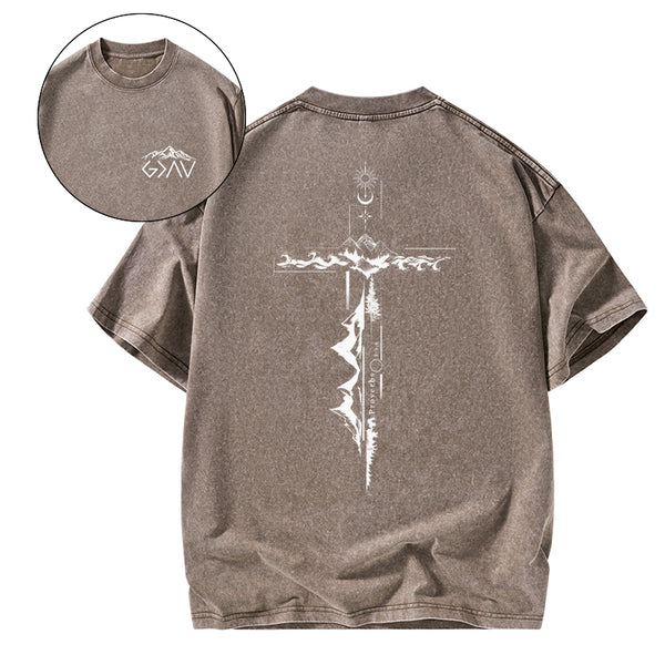 GC-WTSA1736 God Is Greater Than Christian Washed T-Shirt