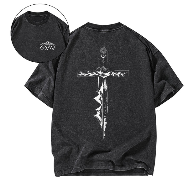 GC-WTSA1736 God Is Greater Than Christian Washed T-Shirt