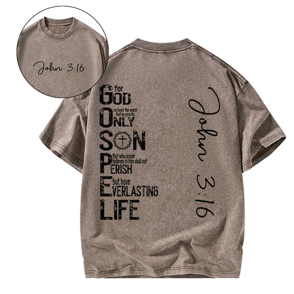 GC-WTSA1741 For God Only Son Christian Washed T-Shirt