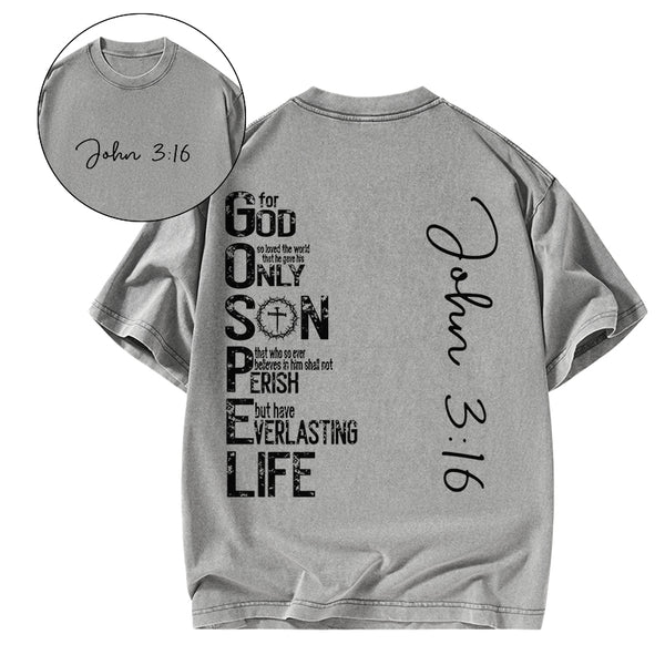 GC-WTSA1741 For God Only Son Christian Washed T-Shirt