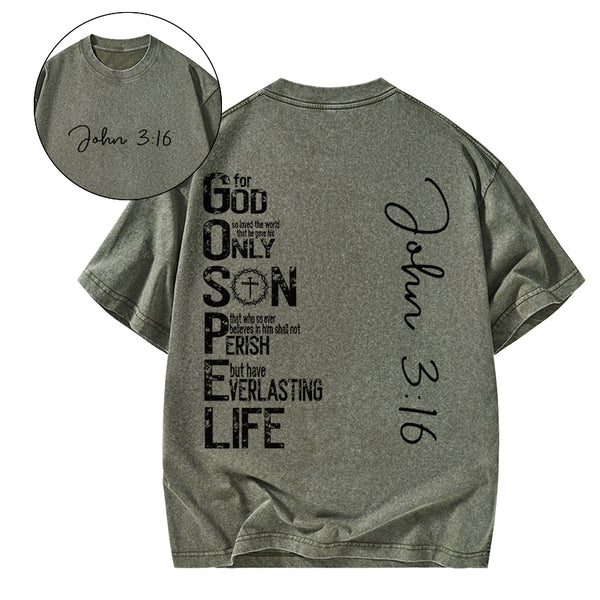 GC-WTSA1741 For God Only Son Christian Washed T-Shirt