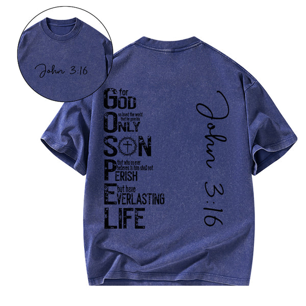GC-WTSA1741 For God Only Son Christian Washed T-Shirt