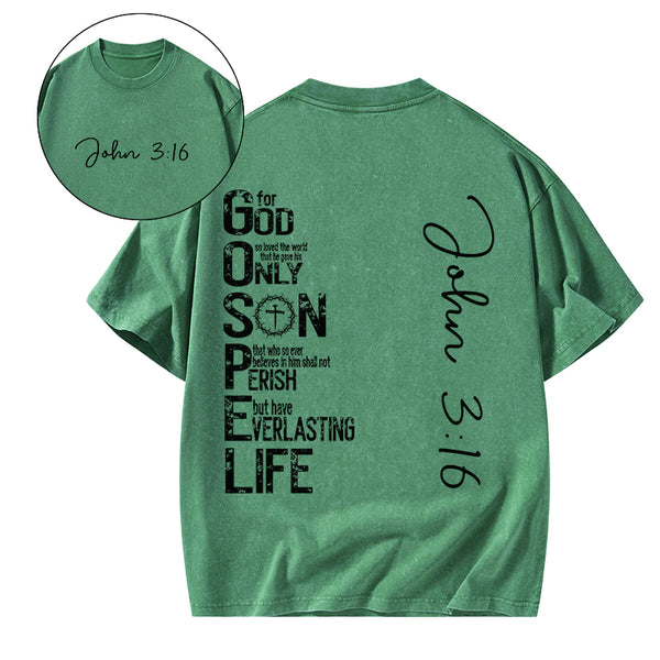 GC-WTSA1741 For God Only Son Christian Washed T-Shirt
