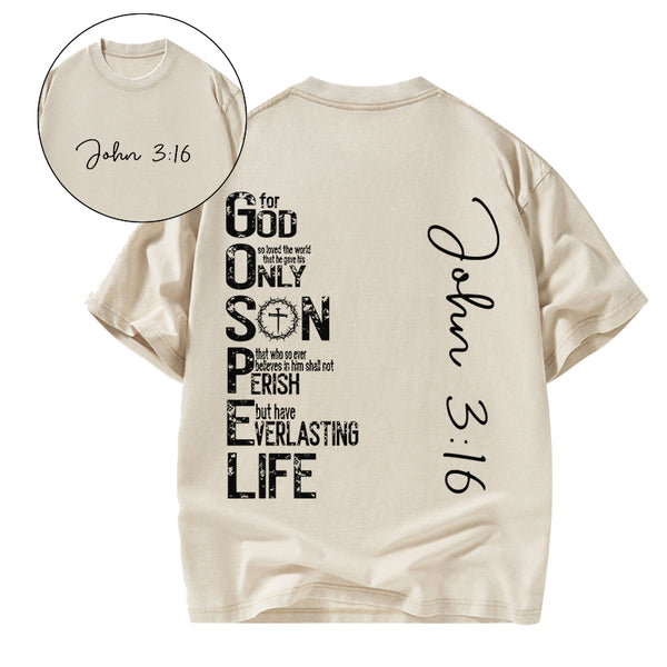 GC-WTSA1741 For God Only Son Christian Washed T-Shirt
