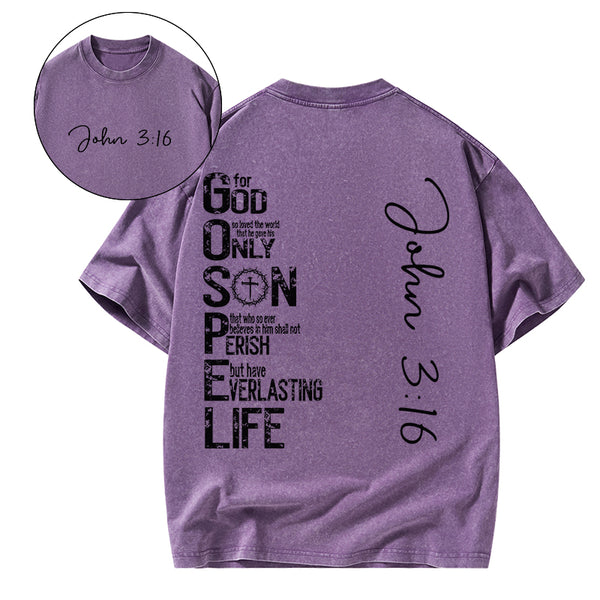 GC-WTSA1741 For God Only Son Christian Washed T-Shirt