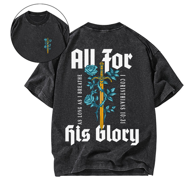 GC-WTSA1772 All For His Glory Christian Washed T-Shirt
