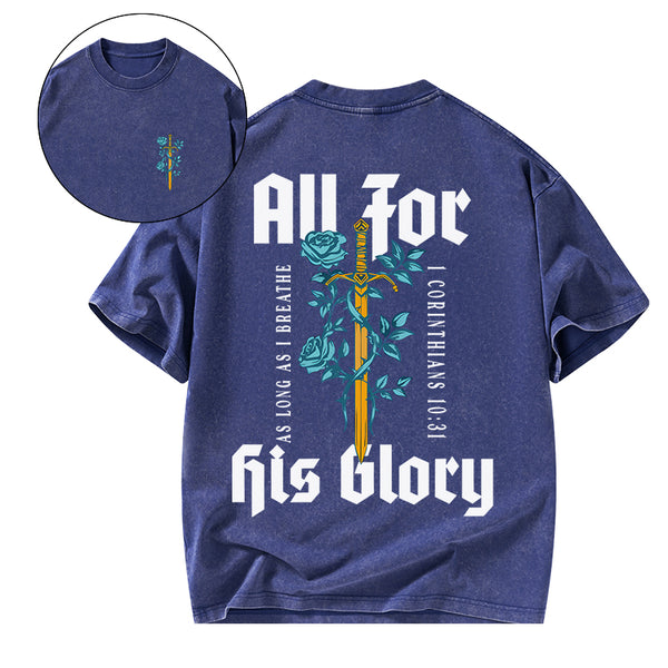 GC-WTSA1772 All For His Glory Christian Washed T-Shirt