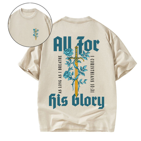 GC-WTSA1772 All For His Glory Christian Washed T-Shirt