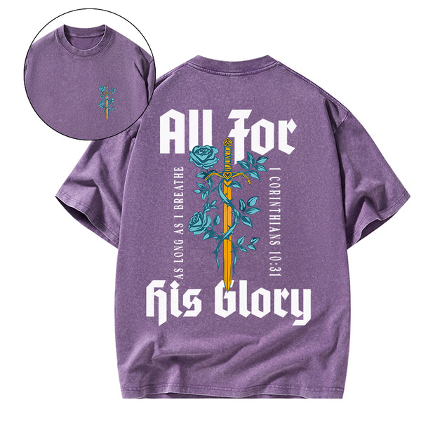 GC-WTSA1772 All For His Glory Christian Washed T-Shirt