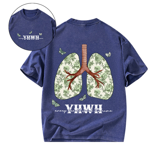 GC-WTSA1778 YHWH Every Breath Speaks His Name Christian Washed T-Shirt