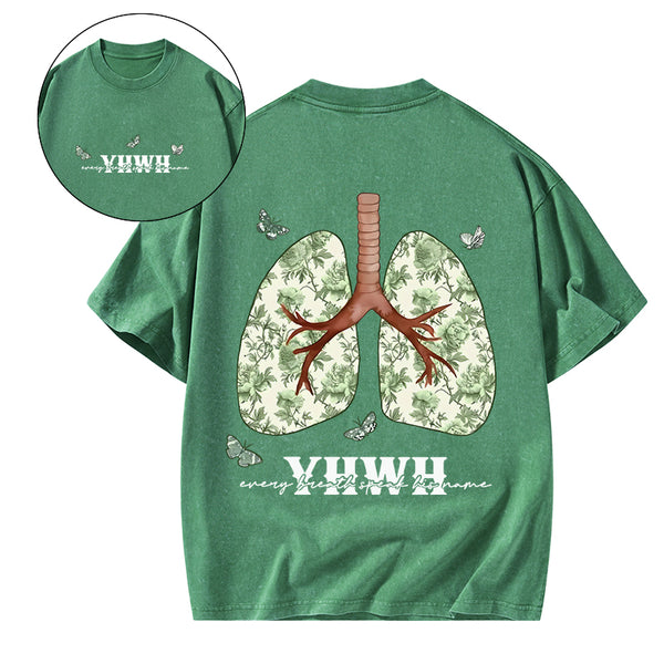 GC-WTSA1778 YHWH Every Breath Speaks His Name Christian Washed T-Shirt