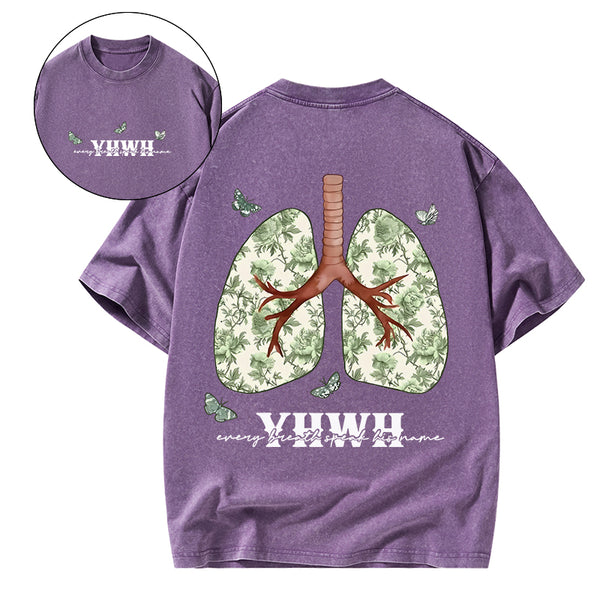 GC-WTSA1778 YHWH Every Breath Speaks His Name Christian Washed T-Shirt