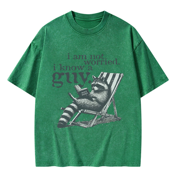 GC-WTSA1831 I Am Not Worried Christian Washed T-Shirt