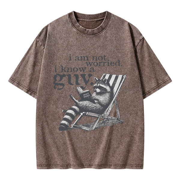 GC-WTSA1831 I Am Not Worried Christian Washed T-Shirt