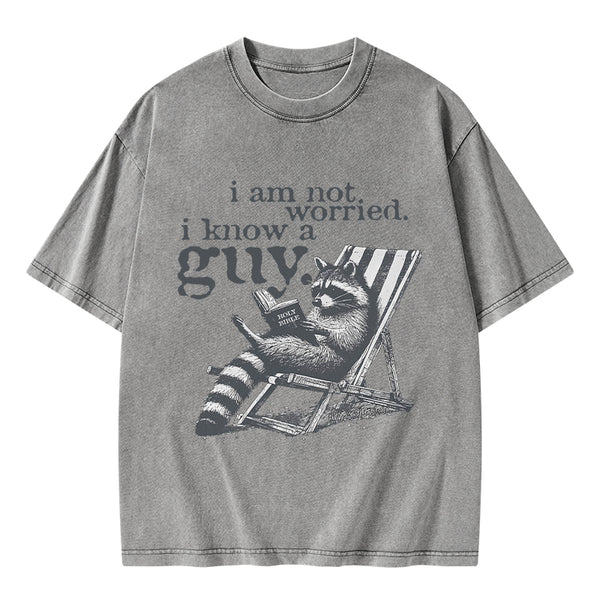 GC-WTSA1831 I Am Not Worried Christian Washed T-Shirt