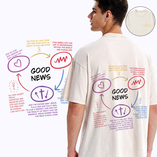 GC-WTSA1837 Good News Christian Washed T-Shirt