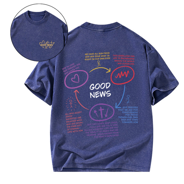 GC-WTSA1837 Good News Christian Washed T-Shirt