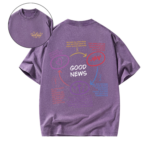 GC-WTSA1837 Good News Christian Washed T-Shirt