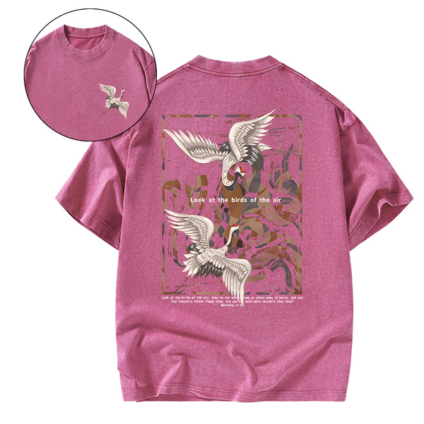 Look At The Birds Of The Air Christian Washed T-Shirt