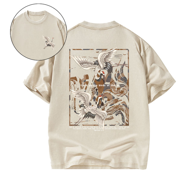 Look At The Birds Of The Air Christian Washed T-Shirt