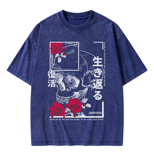 GC-WTSA1843 Through The Eesurrection Of Jesus Christ From The Dead Christian Washed T-Shirt
