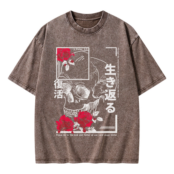 GC-WTSA1843 Through The Eesurrection Of Jesus Christ From The Dead Christian Washed T-Shirt