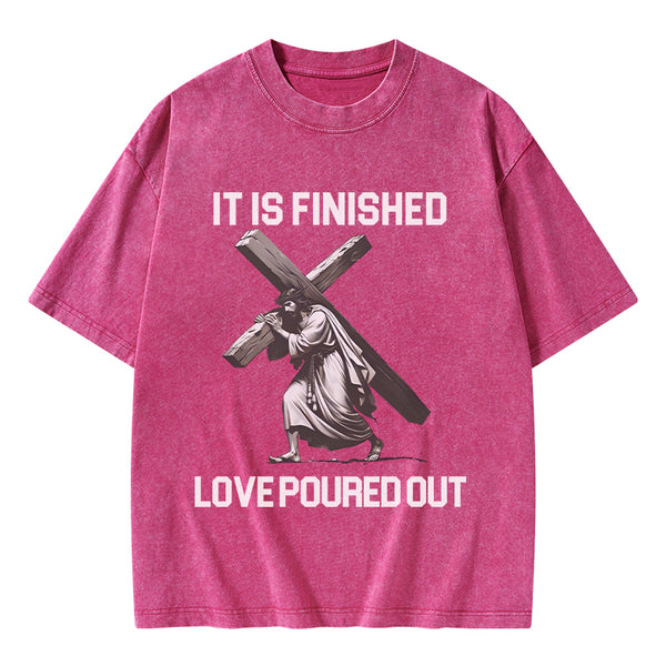 GC-WTSA1867 It Is Finished Christian Washed T-Shirt