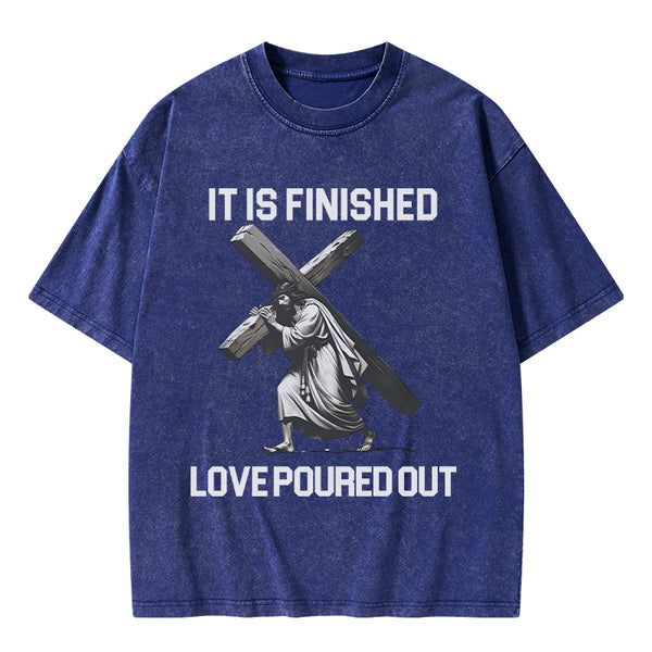 GC-WTSA1867 It Is Finished Christian Washed T-Shirt