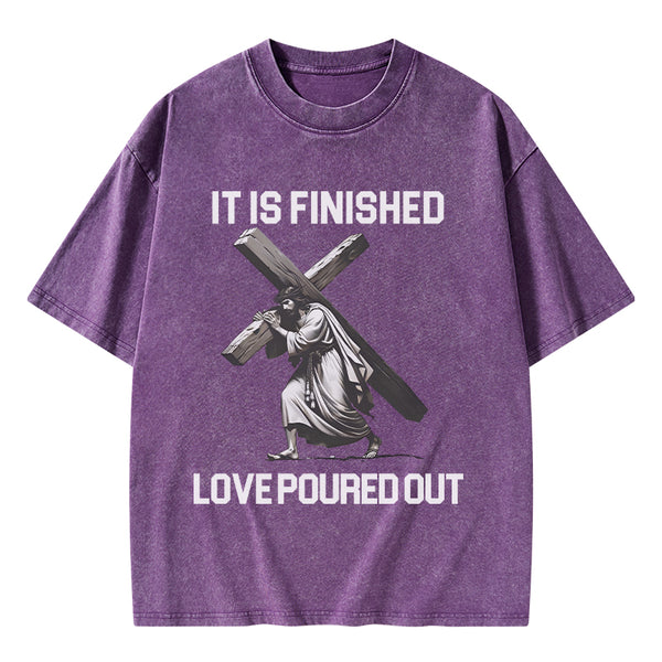 GC-WTSA1867 It Is Finished Christian Washed T-Shirt
