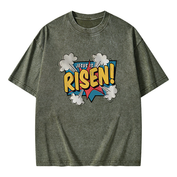 Jesus Is Risen Christian Washed T-Shirt