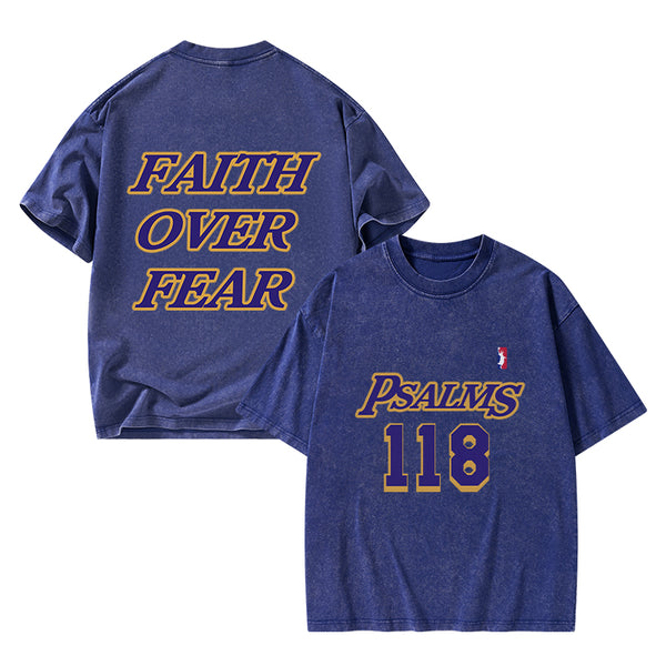 Faith Over Fear Christian Washed T-Shirt