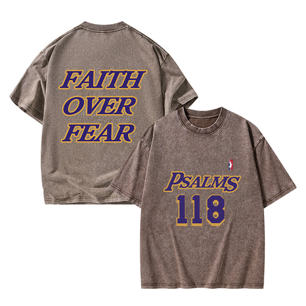 Faith Over Fear Christian Washed T-Shirt