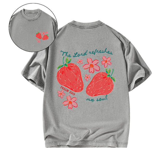 The Lord Refreshes My Soul Christian Washed T-Shirt