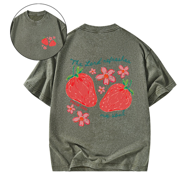 The Lord Refreshes My Soul Christian Washed T-Shirt