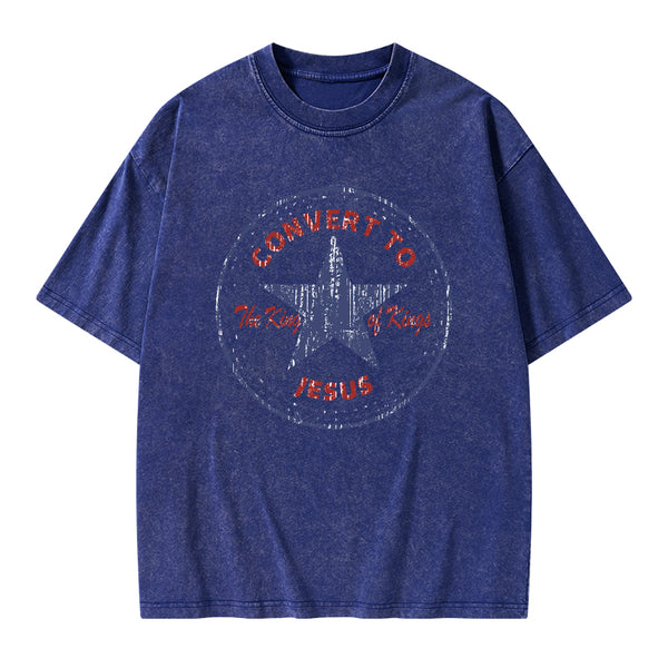 Convert to The King Of Kings Christian Washed T-Shirt