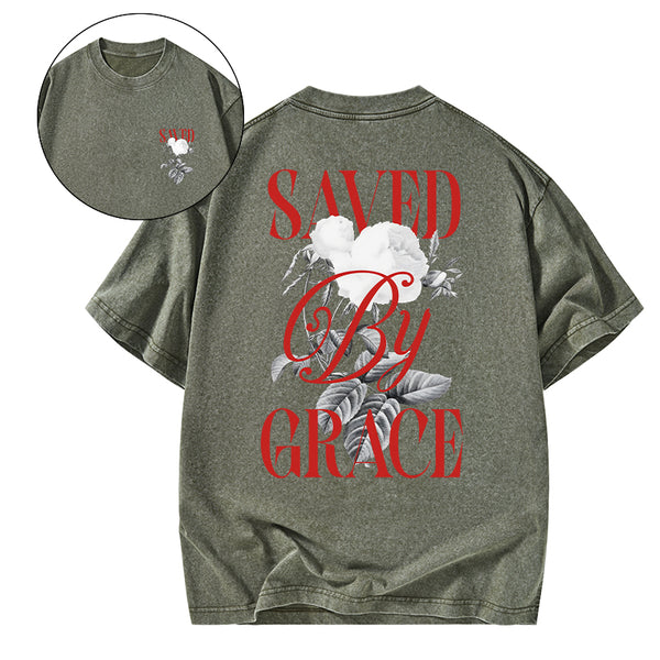 Saved By Grace Christian Washed T-Shirt