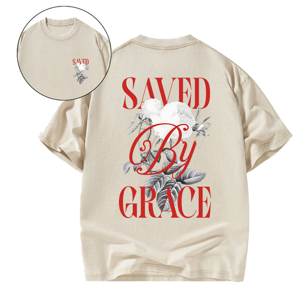 Saved By Grace Christian Washed T-Shirt