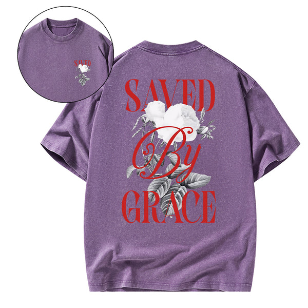 Saved By Grace Christian Washed T-Shirt