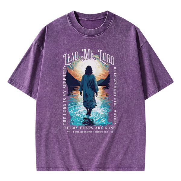 GC-WTSA1993 Lead Me Lord Christian Washed T-Shirt
