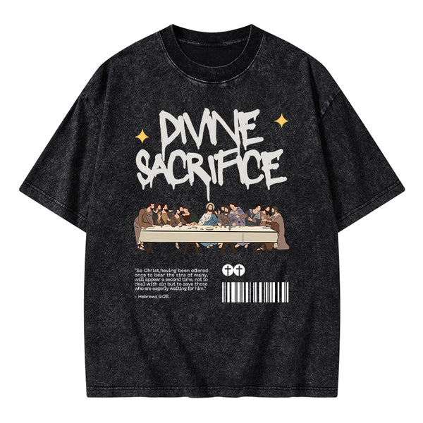 Divine Sacrifice Christian Washed T-Shirt