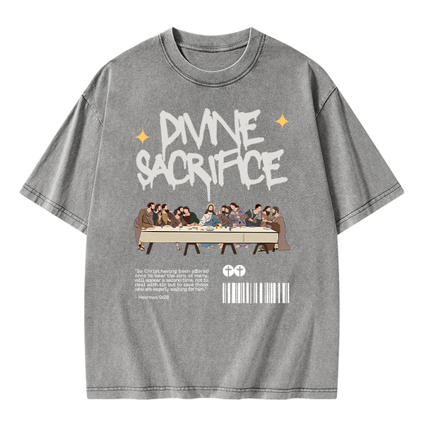 Divine Sacrifice Christian Washed T-Shirt