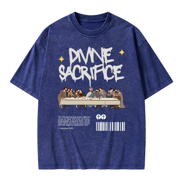 Divine Sacrifice Christian Washed T-Shirt