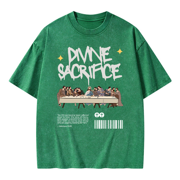 Divine Sacrifice Christian Washed T-Shirt
