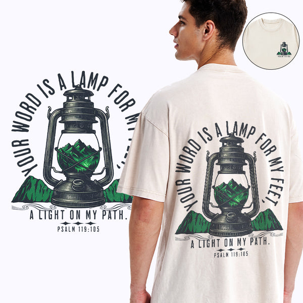 GC-WTSA2048 Your Word Is A Lamp For My Feet Christian Washed T-Shirt
