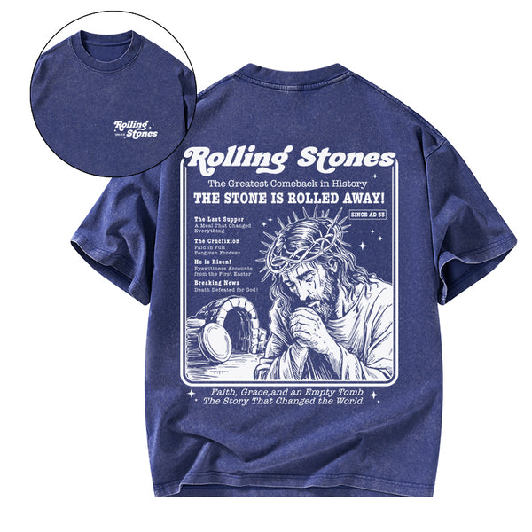 GC-WTSA2057 Rolling Stones Jesus Christian Washed T-Shirt