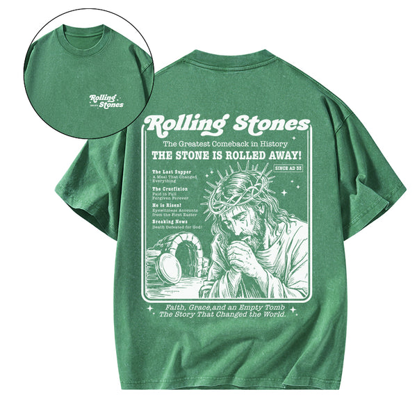 GC-WTSA2057 Rolling Stones Jesus Christian Washed T-Shirt