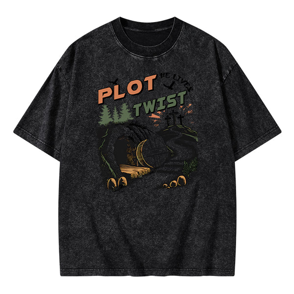 Plot Twist Retro Christian Washed T-Shirt