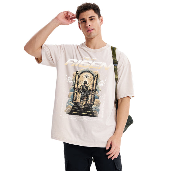 GC-WTSA2064 He Is Risen Christian Washed T-Shirt
